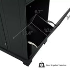 Îlots de cuisine de style classique Whisen sur 5 roulettes avec 3 tiroirs et 3 étagères latérales ouvertes