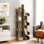 Étagère à Livres Arbre VECELO, Étagère Géométrique à 8 Niveaux en Bois, Présentoir, Organiseur d'Étagères en Forme d'Arbre pour Salon et Bureau à Domicile