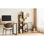 Étagère à Livres Arbre VECELO, Étagère Géométrique à 8 Niveaux en Bois, Présentoir, Organiseur d'Étagères en Forme d'Arbre pour Salon et Bureau à Domicile