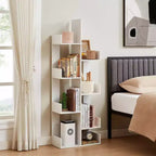 Étagère à Livres Arbre VECELO, Étagère Géométrique à 8 Niveaux en Bois, Présentoir, Organiseur d'Étagères en Forme d'Arbre pour Salon et Bureau à Domicile