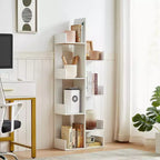 Étagère à Livres Arbre VECELO, Étagère Géométrique à 8 Niveaux en Bois, Présentoir, Organiseur d'Étagères en Forme d'Arbre pour Salon et Bureau à Domicile