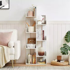 Étagère à Livres Arbre VECELO, Étagère Géométrique à 8 Niveaux en Bois, Présentoir, Organiseur d'Étagères en Forme d'Arbre pour Salon et Bureau à Domicile
