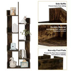 Étagère à Livres Arbre VECELO, Étagère Géométrique à 8 Niveaux en Bois, Présentoir, Organiseur d'Étagères en Forme d'Arbre pour Salon et Bureau à Domicile