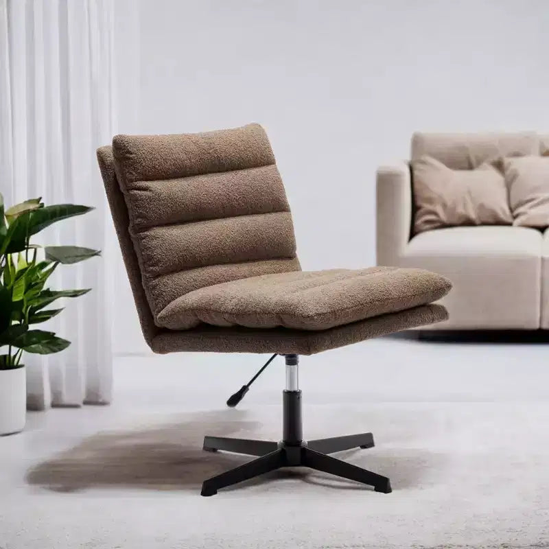 Fauteuil d'appoint pivotant Zeus & Ruta de 57,9 cm de large avec pieds croisés et accoudoirs réglables