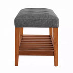 Banc de rangement Simple Relax rembourré en tissu gris et chêne