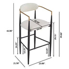 Tabourets de bar Christopher Knight Home Harrington en tissu et fer, 75,5 cm (Lot de 2)