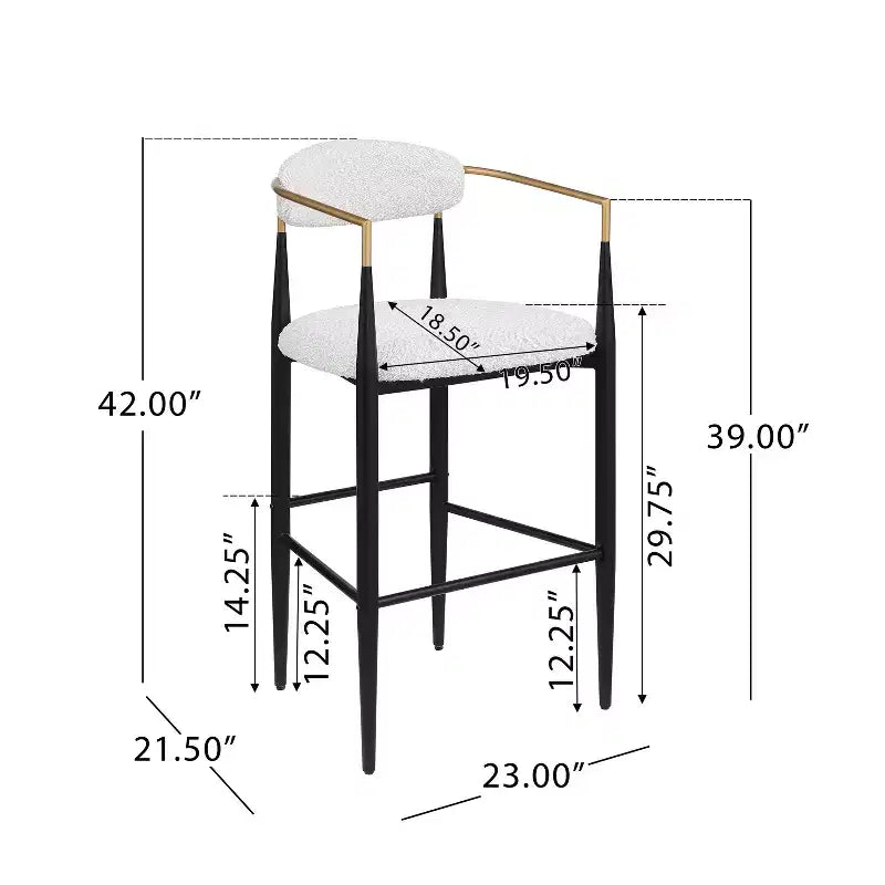 Tabourets de bar Christopher Knight Home Harrington en tissu et fer, 75,5 cm (Lot de 2)