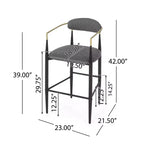 Tabourets de bar Christopher Knight Home Harrington en tissu et fer, 75,5 cm (Lot de 2)