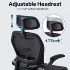 Chaise de Bureau Ergonomique Dossier en Maille Appui-tête Réglable Soutien Lombaire Inclinaison de 90 à 125 Degrés
