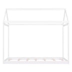 Lit plateforme en bois Whisen, taille double, en forme de maison