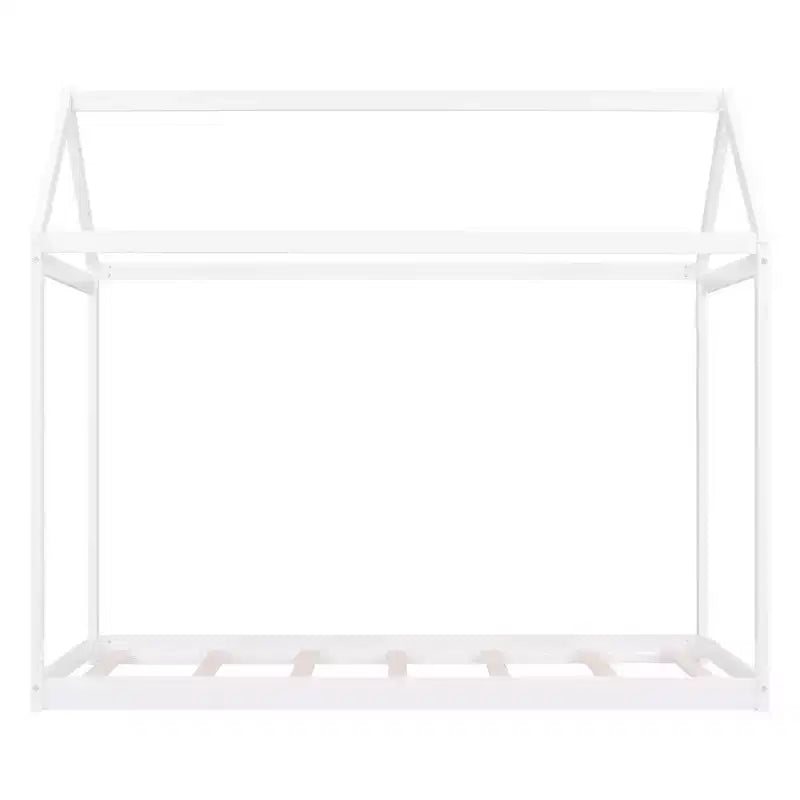 Lit plateforme en bois Whisen, taille double, en forme de maison