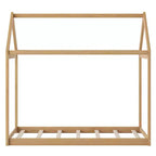 Lit plateforme en bois Whisen, taille double, en forme de maison