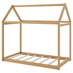 Lit plateforme en bois Whisen, taille double, en forme de maison