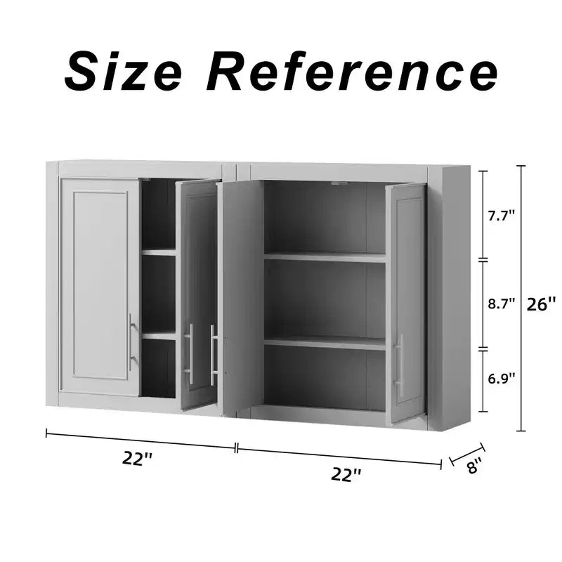 PexFix Armoire de Rangement Murale Blanche pour Salle de Bain 26x22x8 (lot de 2)