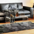 Table basse Homcom rectangulaire en acrylique, épaisseur 15 mm, effet cascade, transparente