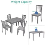Ensemble de salle à manger moderne 5 pièces : table rectangulaire en bois avec 4 chaises rembourrées pour cuisine et salle à manger