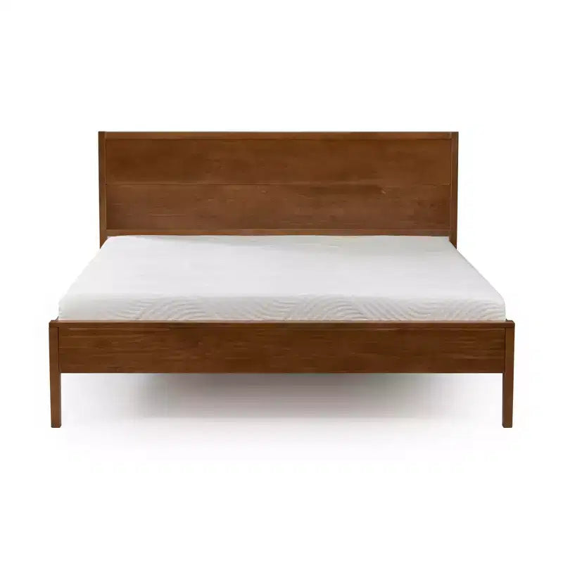 Lit King en bois massif Plank+Beam Duo avec tête de lit à panneaux, aucun sommier tapissier requis