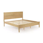 Lit King en bois massif Plank+Beam Duo avec tête de lit à panneaux, aucun sommier tapissier requis