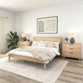 Lit King en bois massif Plank+Beam Duo avec tête de lit à panneaux, aucun sommier tapissier requis