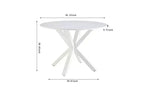 Table à manger à pieds croisés de style milieu de siècle pour 4 à 6 personnes avec plateau rond en MDF, table à manger sur pied central, table d'appoint, table basse de loisirs