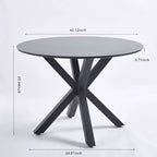 Table à manger à pieds croisés de style milieu de siècle pour 4 à 6 personnes avec plateau rond en MDF, table à manger sur pied central, table d'appoint, table basse de loisirs