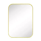 TEHOME Lucia Small Contemporary Rounded Rectangular Framed Wall Mounted Bathroom Vanity Mirror in Gold