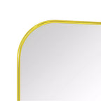 TEHOME Lucia Petit Miroir Mural Rectangulaire Arrondi Contemporain avec Cadre Doré pour Salle de Bain