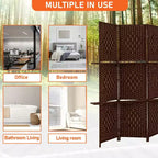 FDW Paravent Polyvalent 4/6 Panneaux avec Étagères Intégrées, Séparateur de Pièce en Bois Pliant Portable Élégant