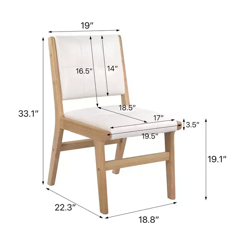 Chaises de salle à manger en bois rembourrées en similicuir capitonné GDFStudio Payne (Lot de 2)