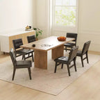Chaises de salle à manger en bois rembourrées en similicuir capitonné GDFStudio Payne (Lot de 2)