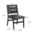 Chaises de salle à manger en bois rembourrées en similicuir capitonné GDFStudio Payne (Lot de 2)