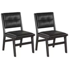 GDFStudio Payne Tufted Faux Leather Upholstered Wood Dining Chairs (Set of 2)
