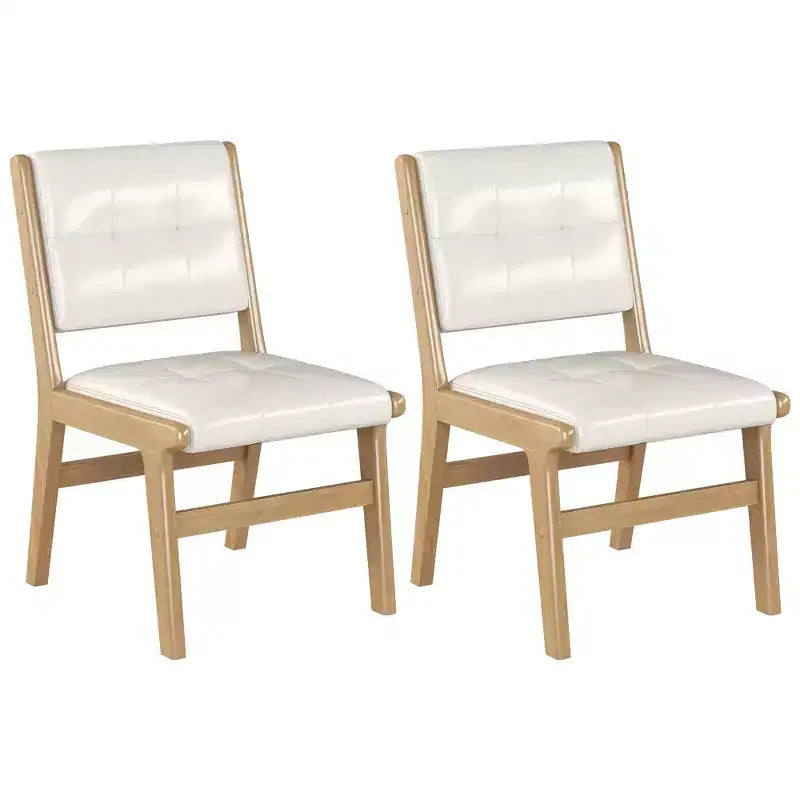 Chaises de salle à manger en bois rembourrées en similicuir capitonné GDFStudio Payne (Lot de 2)
