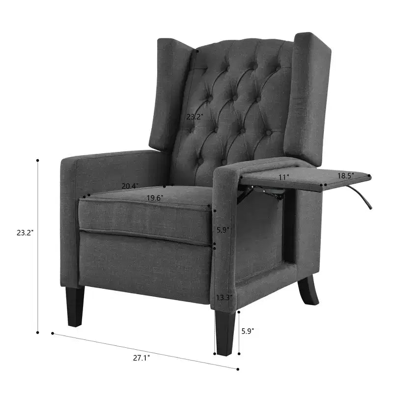 Fauteuil inclinable tapissé capitonné Christopher Knight Home Nicole avec tablette latérale pliable