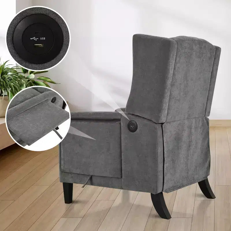 Fauteuil inclinable tapissé capitonné Christopher Knight Home Nicole avec tablette latérale pliable