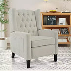 Fauteuil inclinable tapissé capitonné Christopher Knight Home Nicole avec tablette latérale pliable