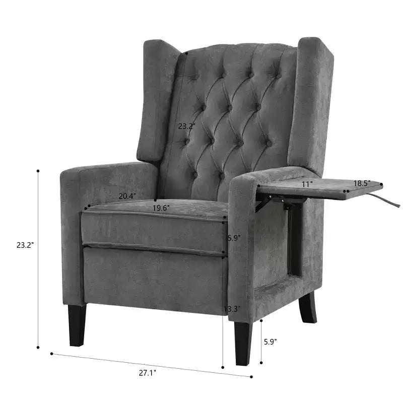 Fauteuil inclinable tapissé capitonné Christopher Knight Home Nicole avec tablette latérale pliable
