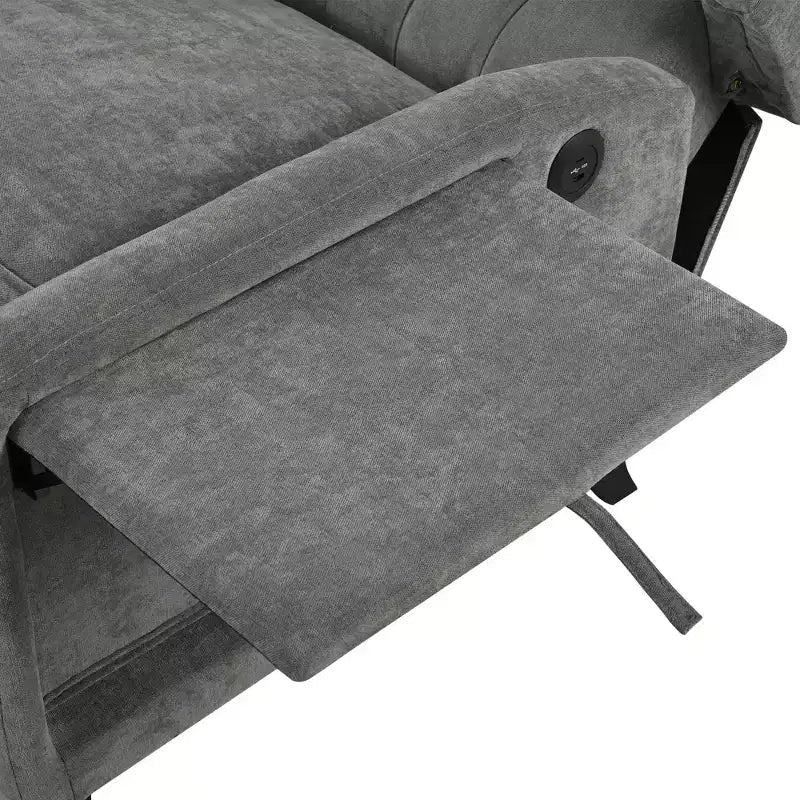 Fauteuil inclinable tapissé capitonné Christopher Knight Home Nicole avec tablette latérale pliable