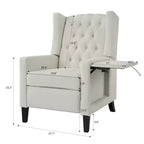 Fauteuil inclinable tapissé capitonné Christopher Knight Home Nicole avec tablette latérale pliable