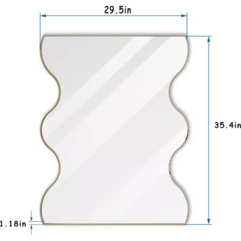 Miroir mural rectangulaire doré 30x35 avec cadre en métal ondulé pour salle de bain, salon, chambre à coucher