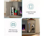 Meuble TV moderne Bestier avec cheminée et 70 LED, pour téléviseurs jusqu'à 80 pouces, console TV de jeu PS5 avec cheminée 36 pouces et placard pour salon