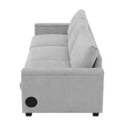 Canapé modulable multifonctionnel GDFStudio Yedda 96 en chenille avec table rabattable et porte-gobelets
