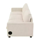 Canapé modulable multifonctionnel GDFStudio Yedda 96 en chenille avec table rabattable et porte-gobelets