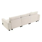Canapé modulable multifonctionnel GDFStudio Yedda 96 en chenille avec table rabattable et porte-gobelets