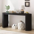 Console incurvée avec un motif à rayures verticales unique, adaptée au salon, au bureau et à l'entrée.
