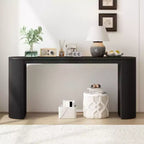 Console incurvée avec un motif à rayures verticales unique, adaptée au salon, au bureau et à l'entrée.