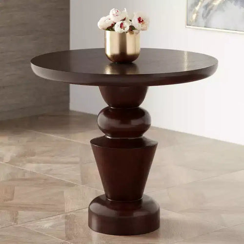 Table piédestal 55 Downing Street Glenn de 76 cm de large en placage de chêne