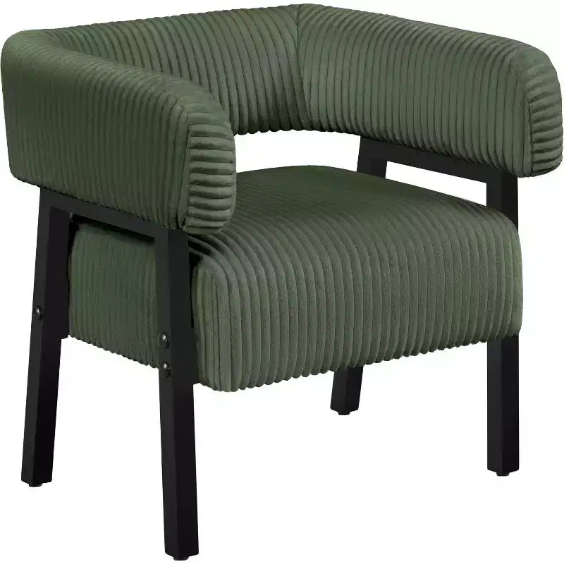 Fauteuil d'appoint rembourré Yaheetech avec pieds en bois massif, assise à ressorts ensachés pour salon, chambre à coucher, coin lecture