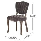 Lot de 2 chaises de salle à manger contemporaines Christopher Knight Home Colosseum avec boutons touffetés et pieds en bois d'hévéa