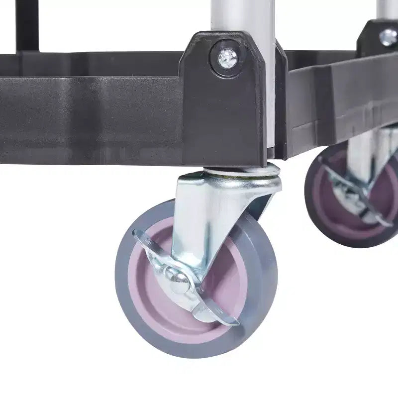 Chariot de service pliable VEVOR, chariot roulant en plastique robuste à 3 étagères de 75 kg, chariot à outils portable pour entrepôt/bureau/maison